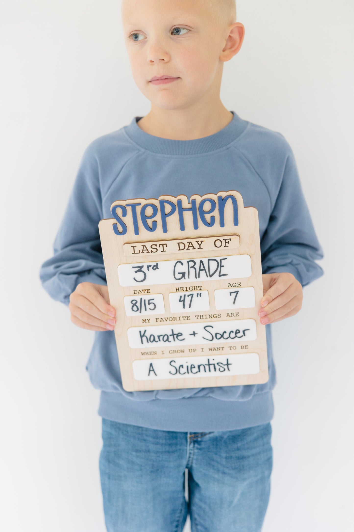 Personalized Back to School Sign – First Day & Last Day of School Reusable Board | Custom Name Photo Prop for Kids