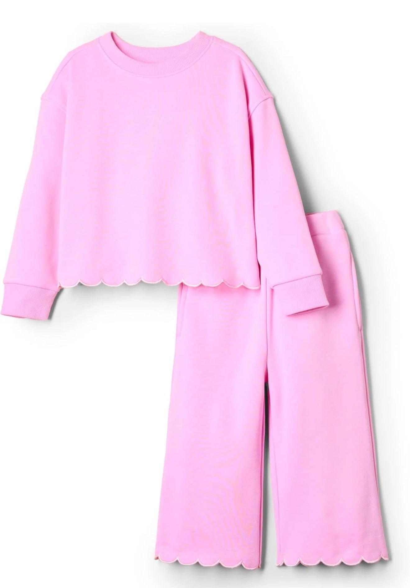 Valentines day Scallop Lounge Set – Personalized Embroidered Name Set (Toddlers & Big Girls)