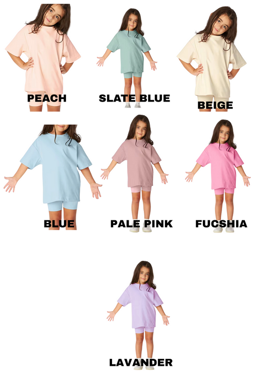 Personalized Biker Short Set for Girls – Summer Toddler Outfit