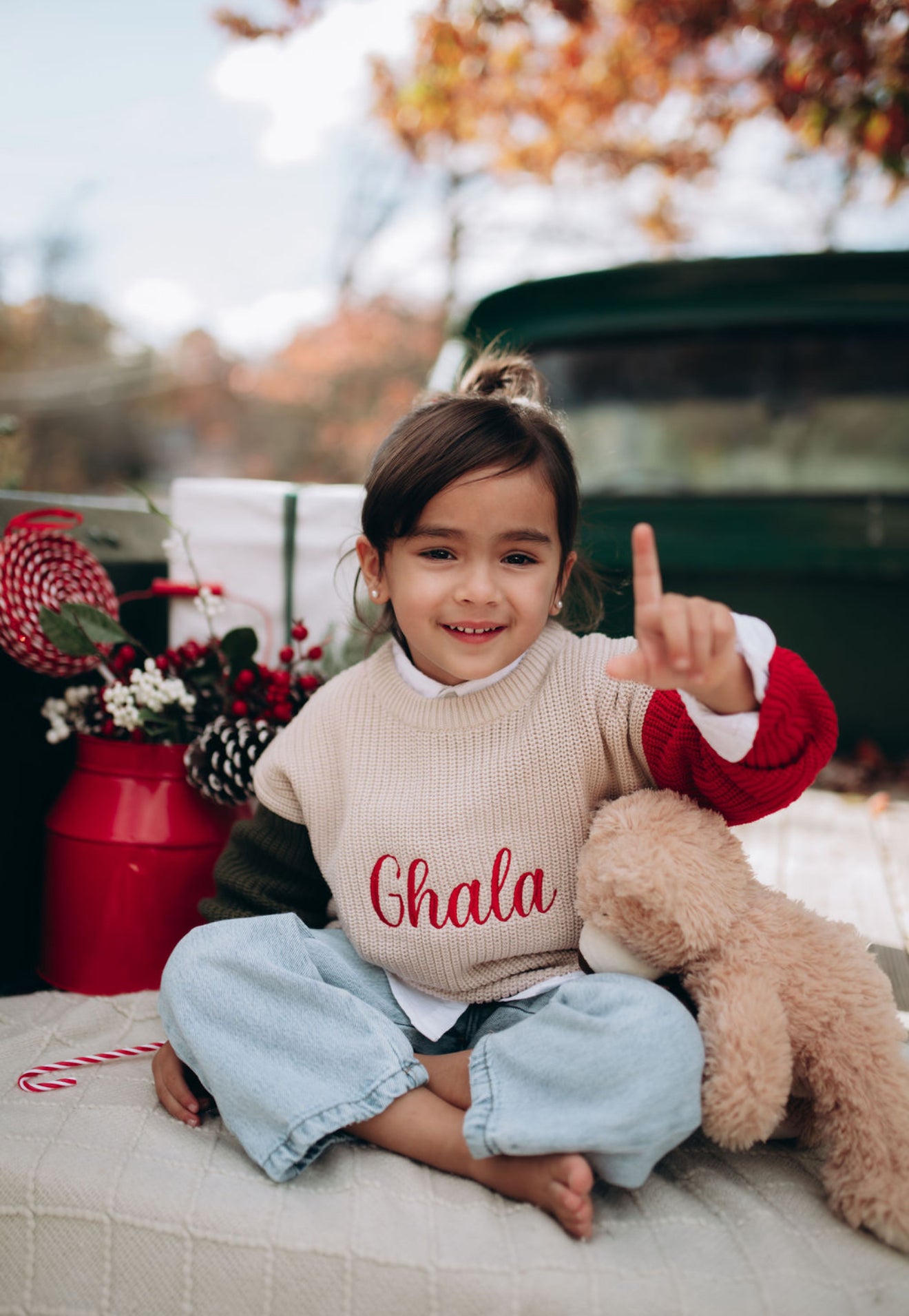 Personalized Oversized Christmas Sweater | Matching Family Holiday Knit for Babies, Toddlers & Adults