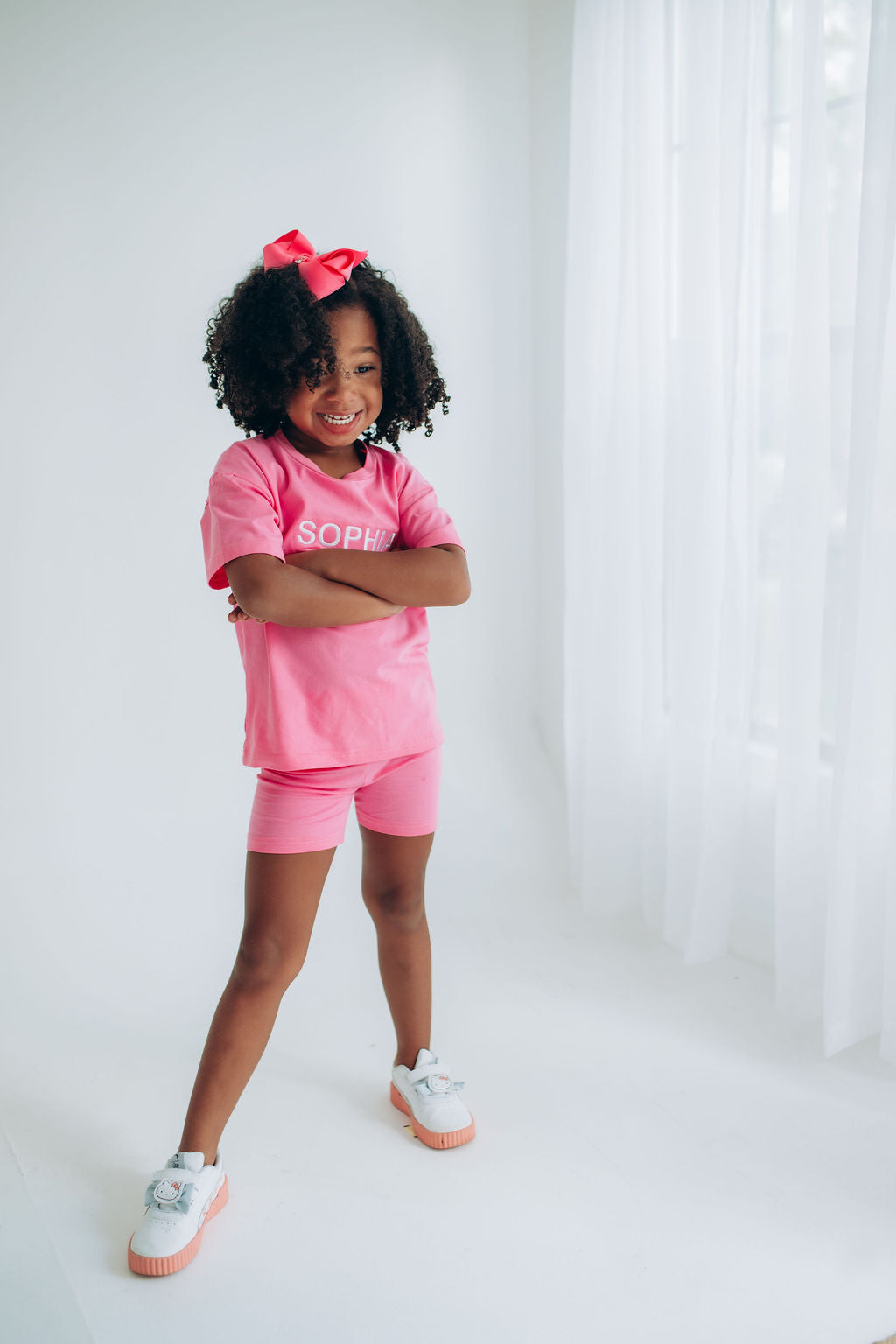Personalized Biker Short Set for Girls โ Summer Toddler Outfit