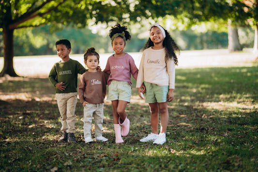 Personalized Kids Fall Sweater with Name Embroidery