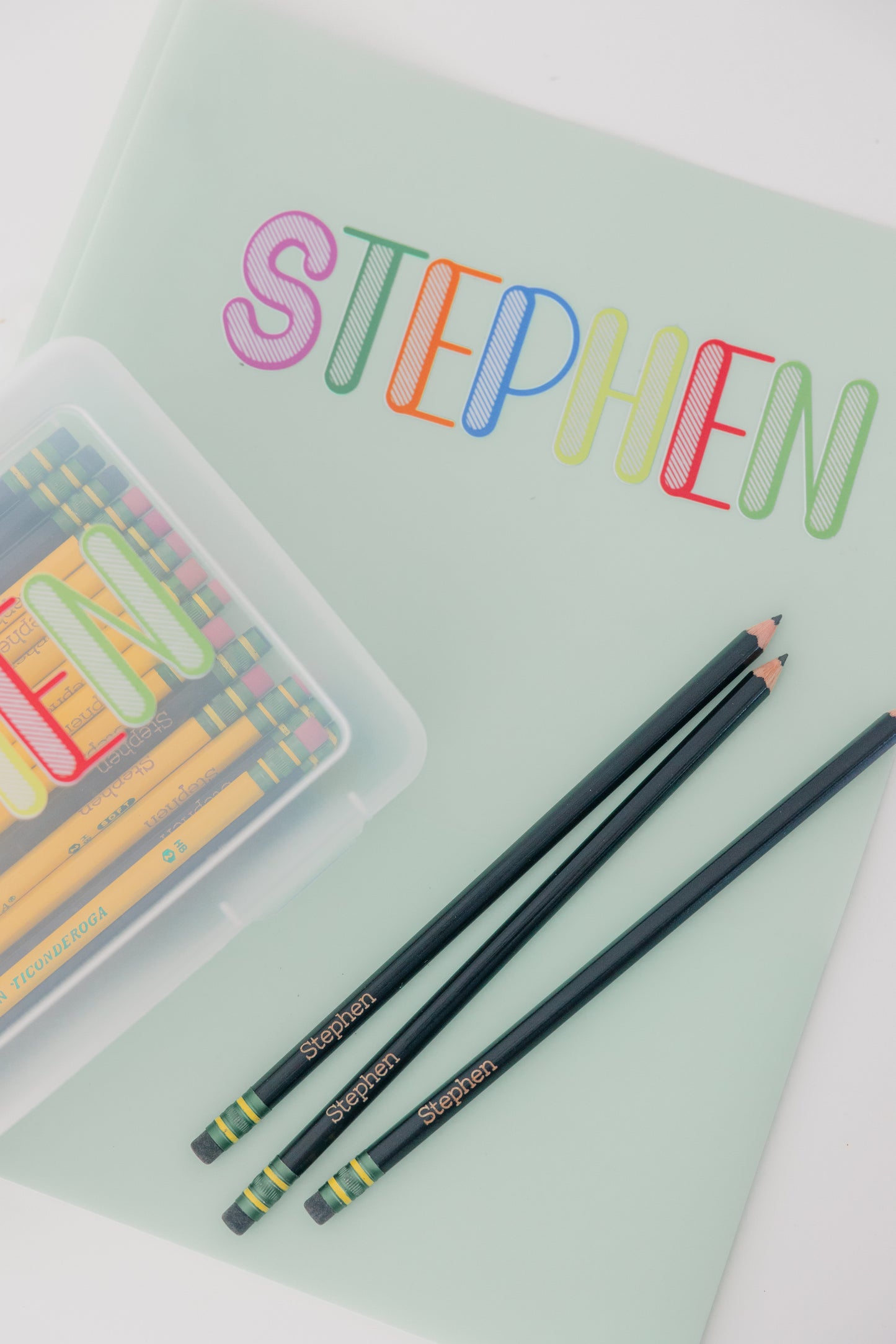 ✨ Personalized Ticonderoga Pencils – Pastel, Neon, Black, Yellow & Chubby Kindergarten Options