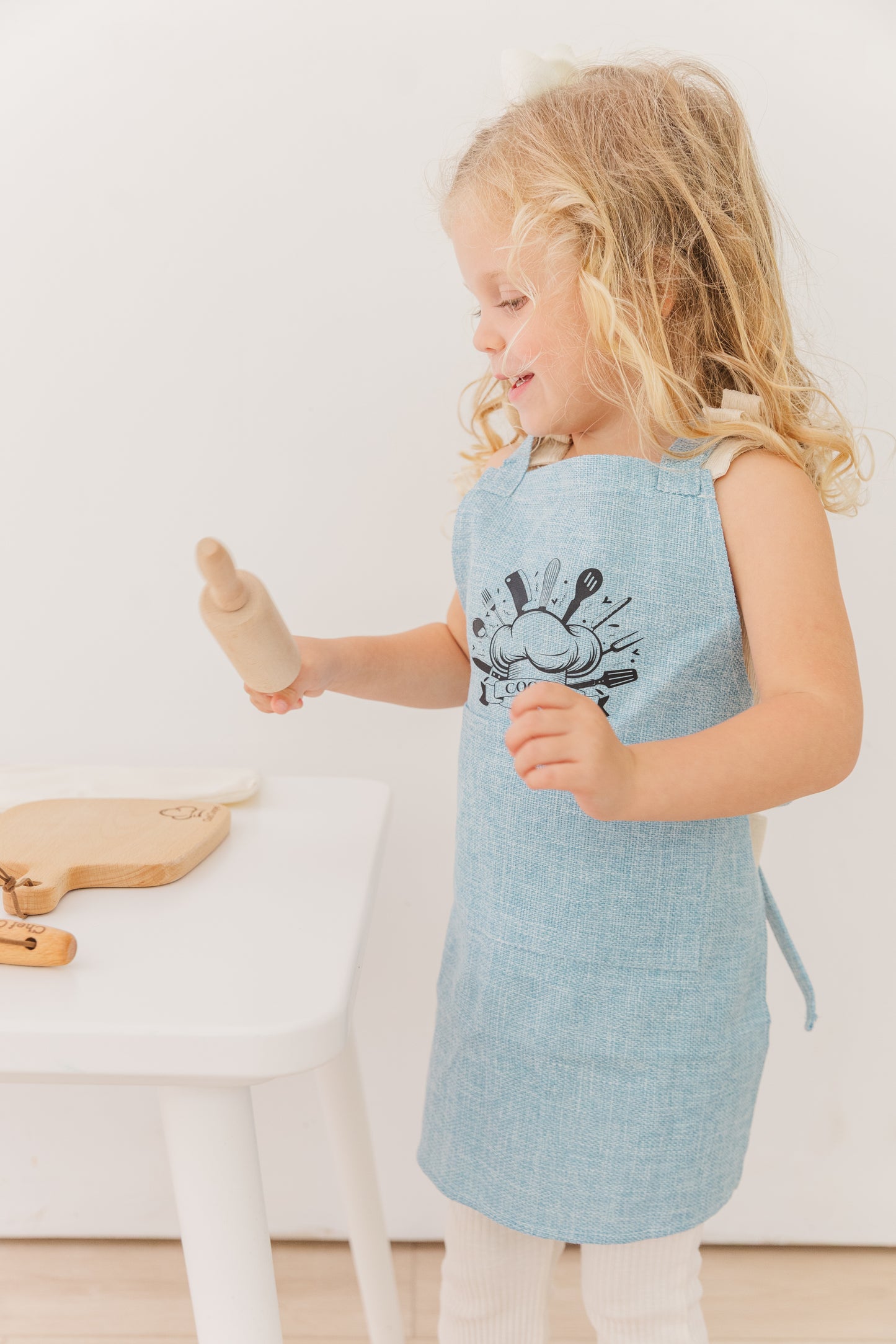 Personalized Kids Baking Set – Custom Chef Apron & Wooden Kitchen Tools – Gift for Little Bakers, Toddler Birthday Gift