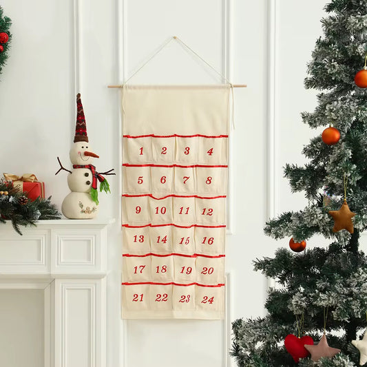 Personalized Embroidered Advent Calendar | Custom Name Christmas Countdown Wall Hanging