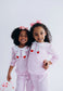 Valentine Seersucker Outfit for Girls – Heart Collar Dress, Romper & Pant Set | Baby, Toddler + Kids | Sibling Matching
