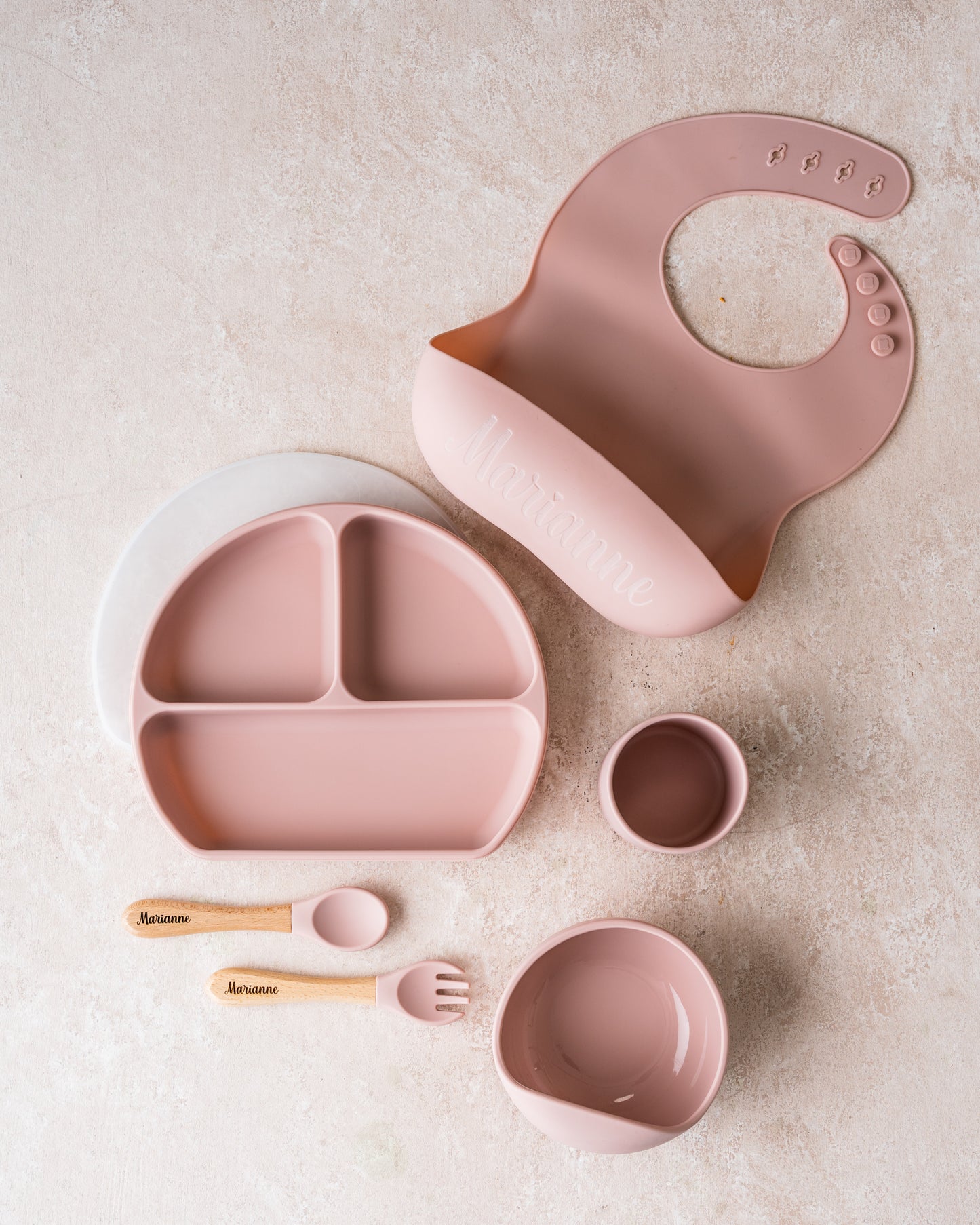 Personalized Silicone Feeding Set (Bibs set 6 pieces)