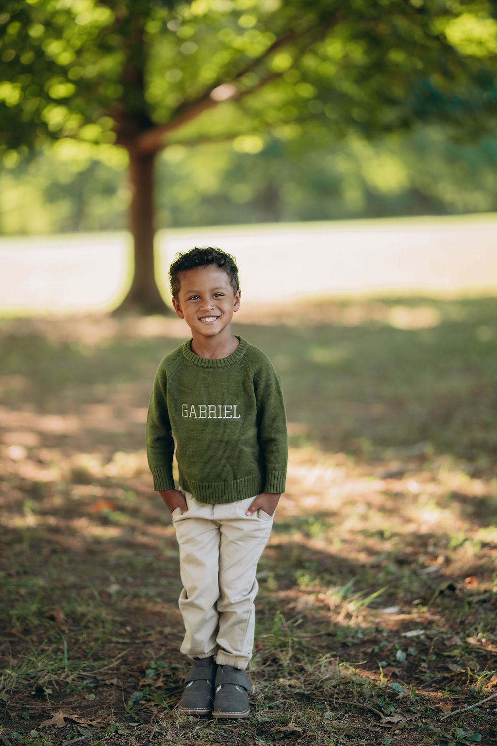 Personalized Kids Fall Sweater with Name Embroidery