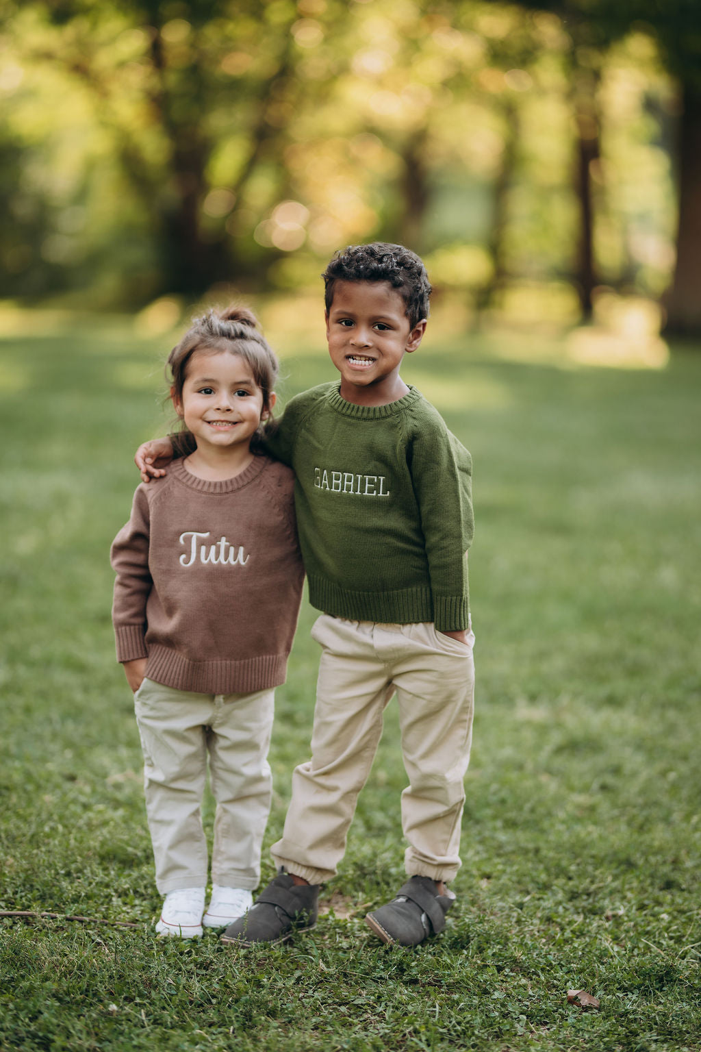 Personalized Kids Fall Sweater with Name Embroidery