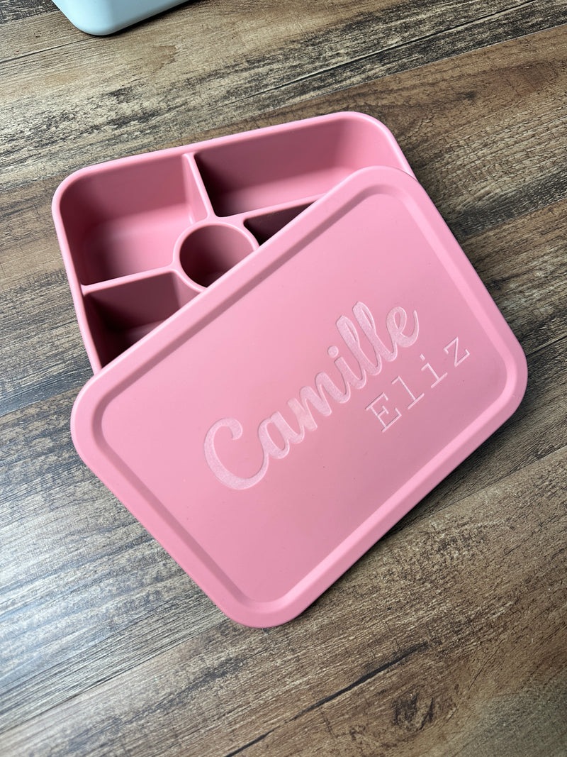 Personalized Silicone Bento Box Lunch Container for Kids Bento Box for Kids,  Custom Bento Box, Lunch Box for Kids BB-NV-DINOSAUR 