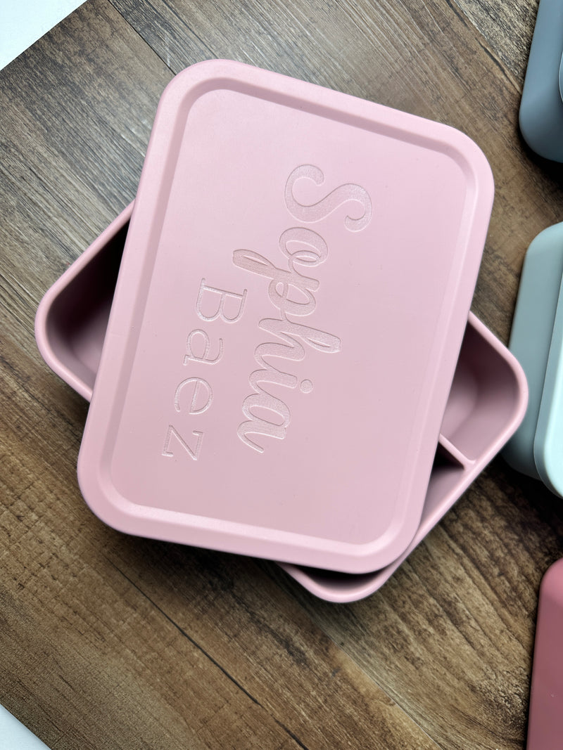 Custom Silicone Lunch Box with Personalization for Child, School Meal –  Grace & Moxie