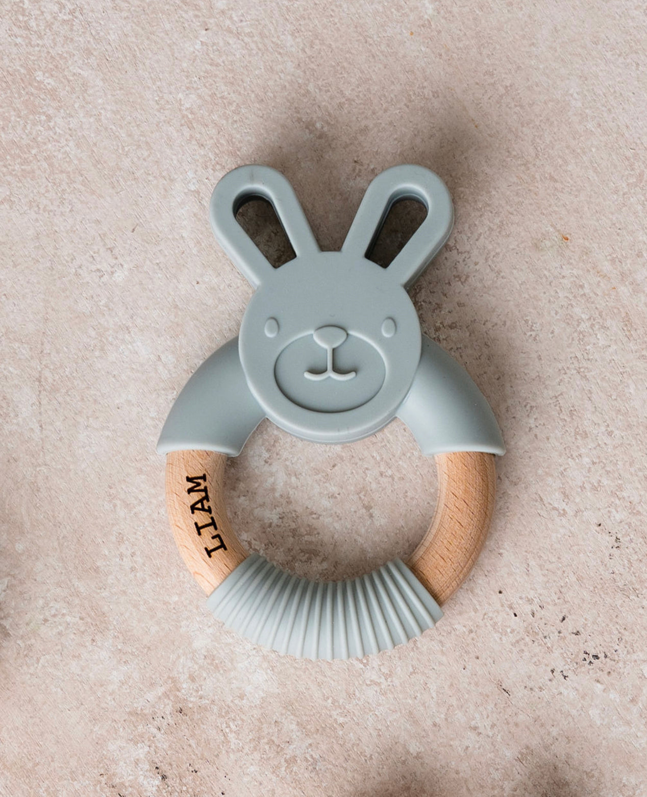 Personalized Silicone + Wood Teether