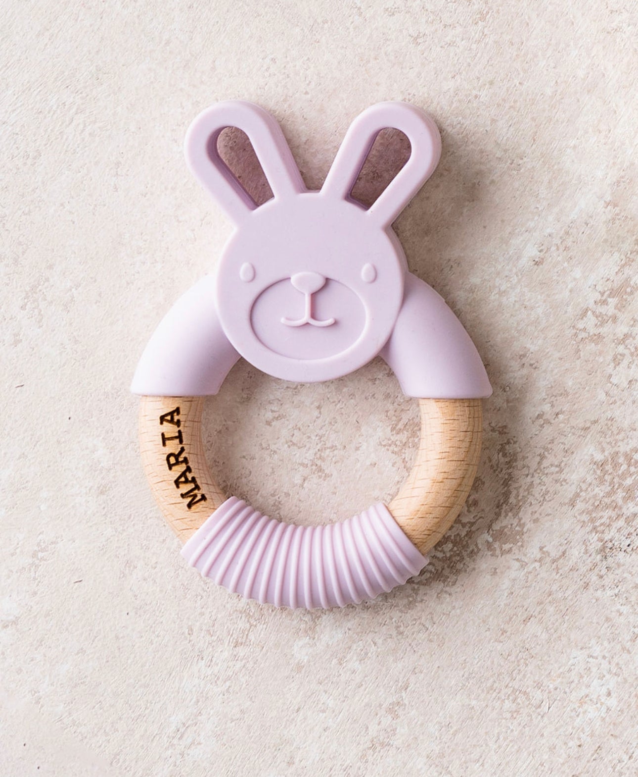 Personalized Silicone + Wood Teether