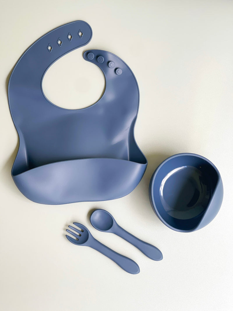 Mushie Silicone Feeding Spoons Powder Blue